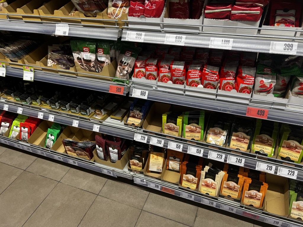 Paprika in Budapest Grocery Store